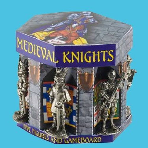 Boîte souvenir contenant 5 chevaliers avec l'évolution des armures.